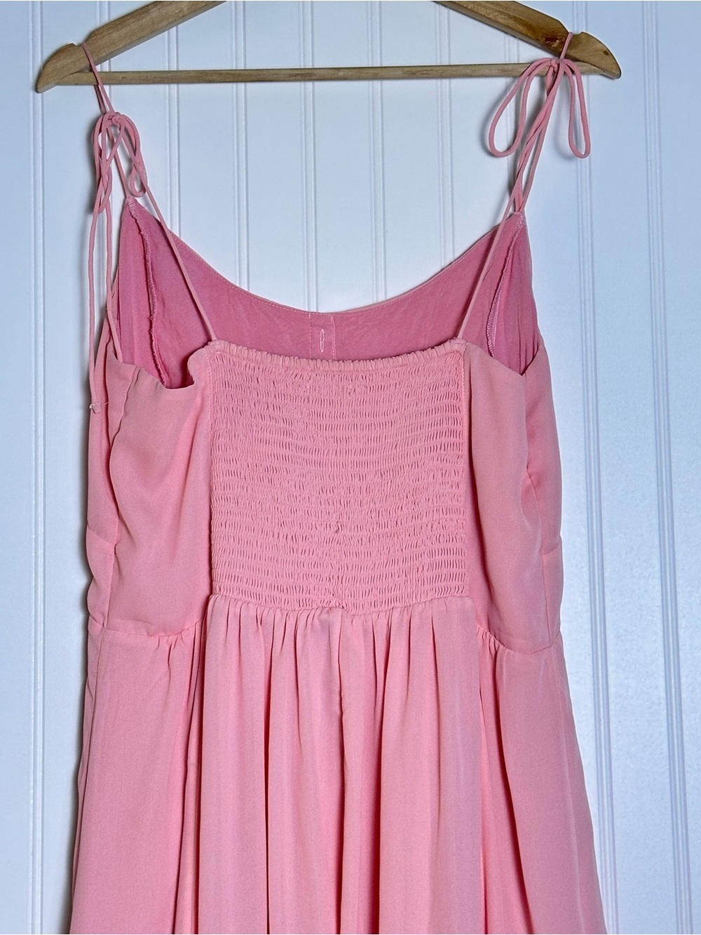 Abercrombie & Fitch Tie-Strap Corset Midi Dress Light Pink L Corset Split - Picture 10 of 14